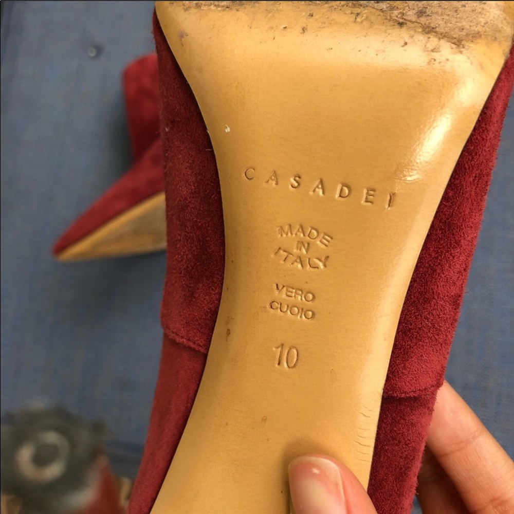 Wine suede Casadei booties - Picture 5 of 5